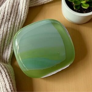 3/$18 Hand-Crafted Green Glass Art Brooch